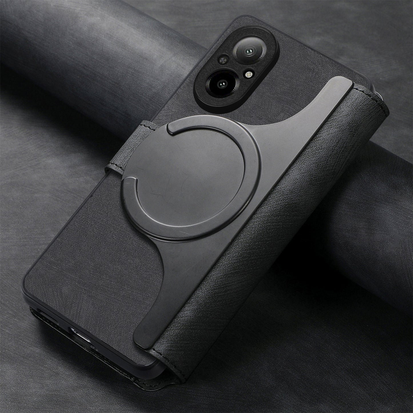 Realme C67 4G Retro Leather Phone Case with Enhanced MagSafe Wireless Charging, RFID Anti-theft Protection, Kickstand & Magnetic Lock Wallet Cover