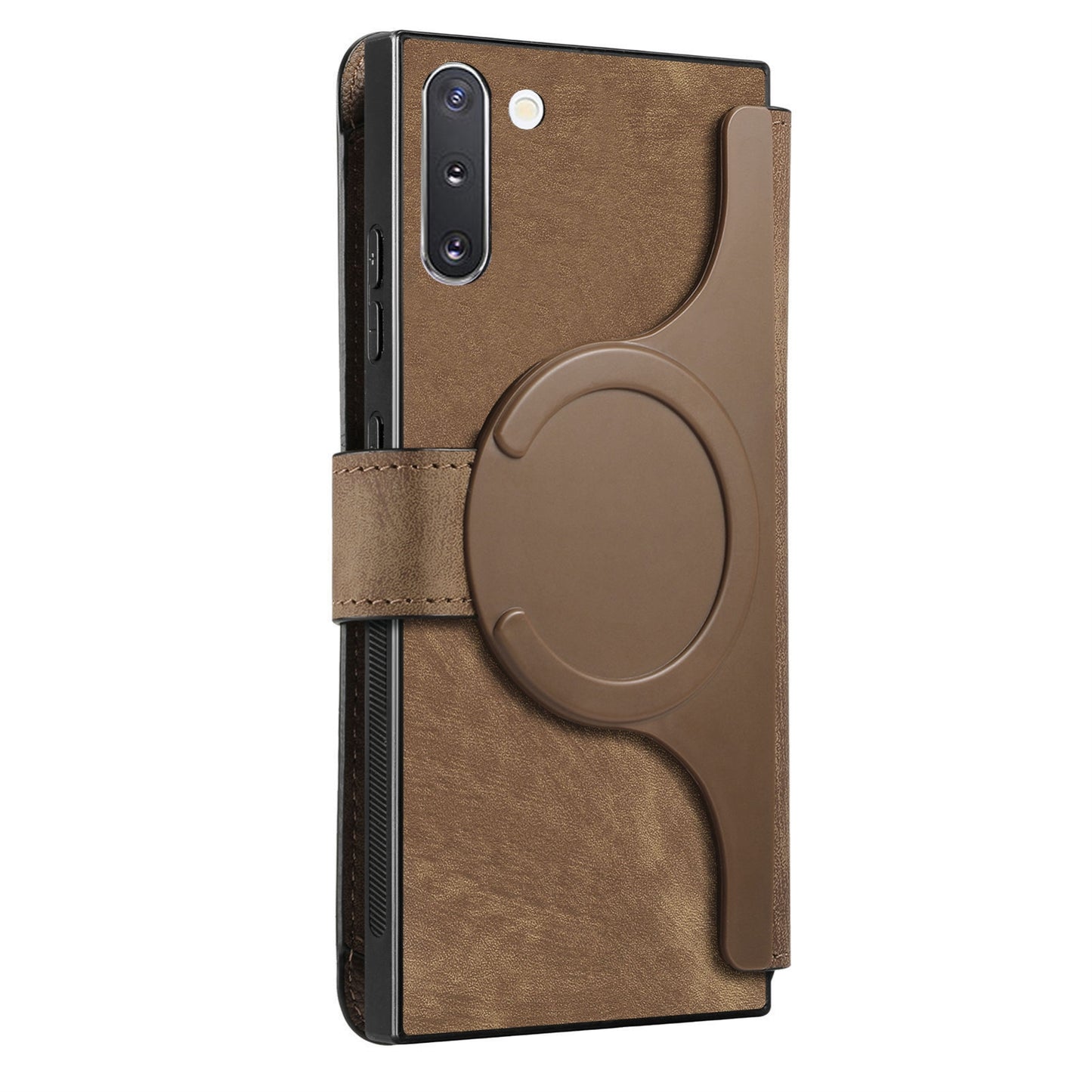 Samsung Galaxy Note10 Retro Leather Phone Case with Enhanced MagSafe Wireless Charging, RFID Anti-theft Protection, Kickstand & Magnetic Lock Wallet Cover