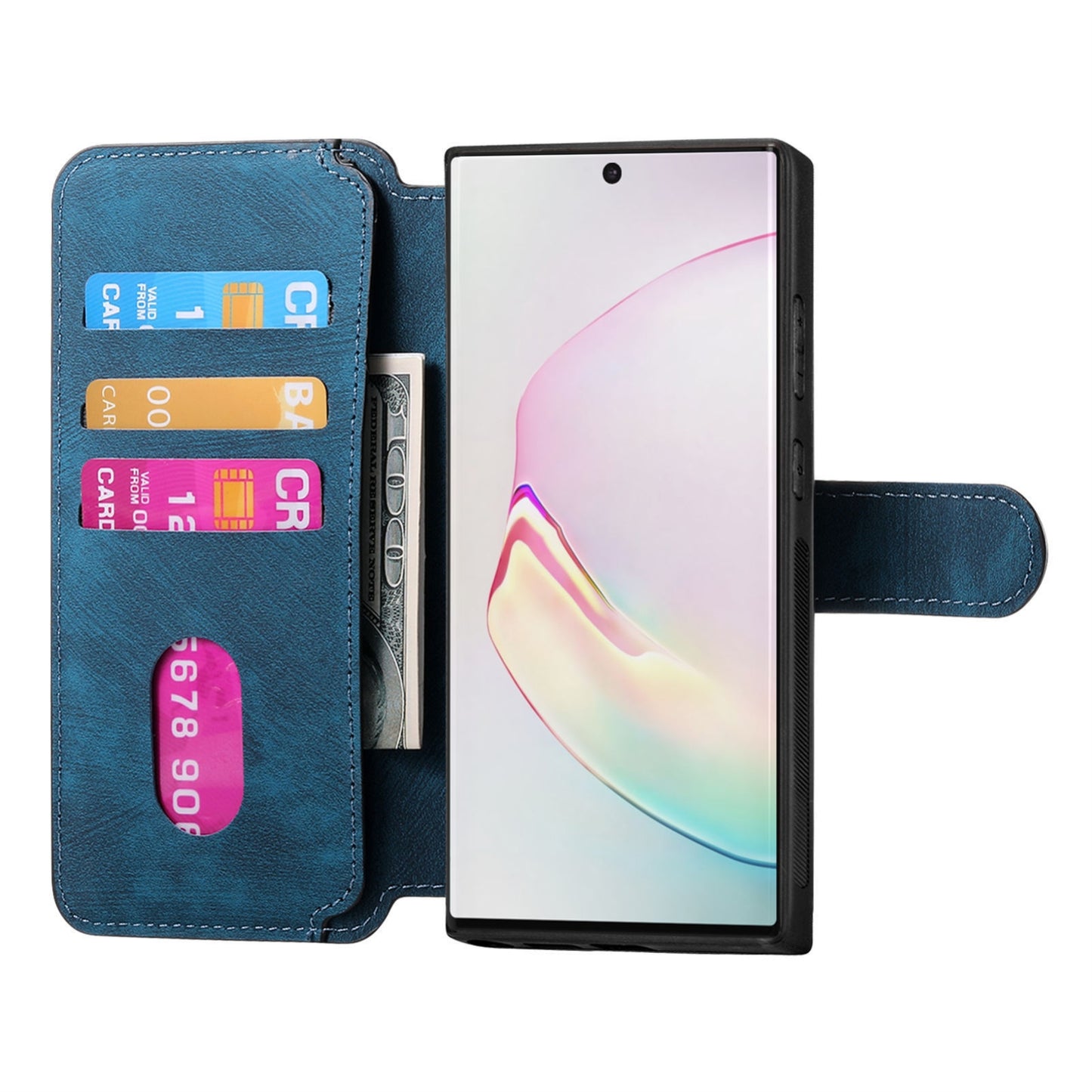 Samsung Galaxy Note10 Retro Leather Phone Case with Enhanced MagSafe Wireless Charging, RFID Anti-theft Protection, Kickstand & Magnetic Lock Wallet Cover