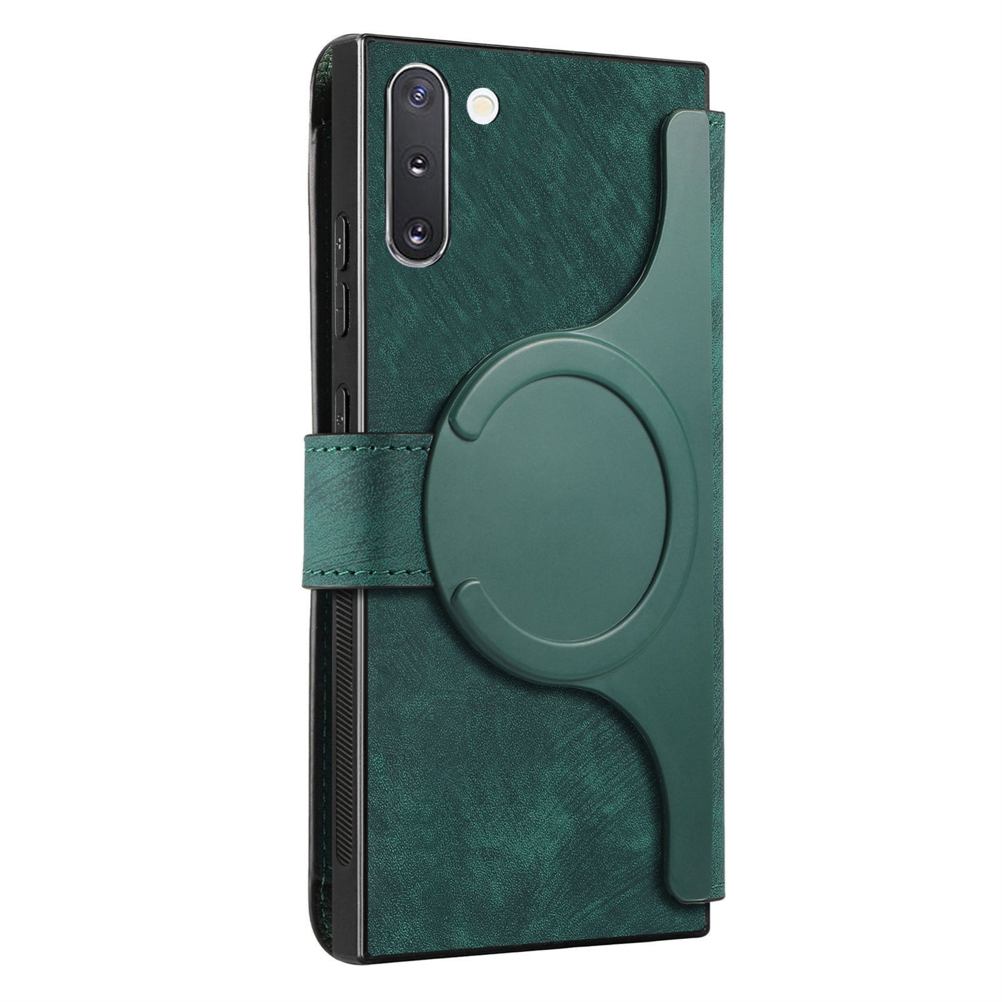 Samsung Galaxy Note10 Retro Leather Phone Case with Enhanced MagSafe Wireless Charging, RFID Anti-theft Protection, Kickstand & Magnetic Lock Wallet Cover