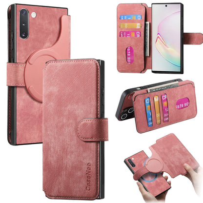 Samsung Galaxy Note10 Retro Leather Phone Case with Enhanced MagSafe Wireless Charging, RFID Anti-theft Protection, Kickstand & Magnetic Lock Wallet Cover