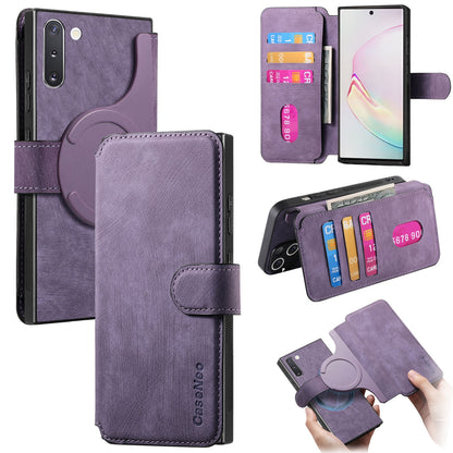 Samsung Galaxy Note10 Retro Leather Phone Case with Enhanced MagSafe Wireless Charging, RFID Anti-theft Protection, Kickstand & Magnetic Lock Wallet Cover