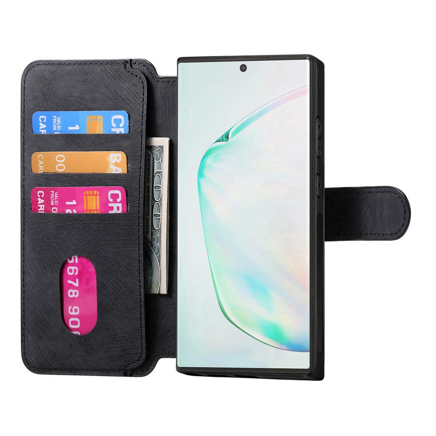 Samsung Galaxy Note10+ Retro Leather Phone Case with Enhanced MagSafe Wireless Charging, RFID Anti-theft Protection, Kickstand & Magnetic Lock Wallet Cover