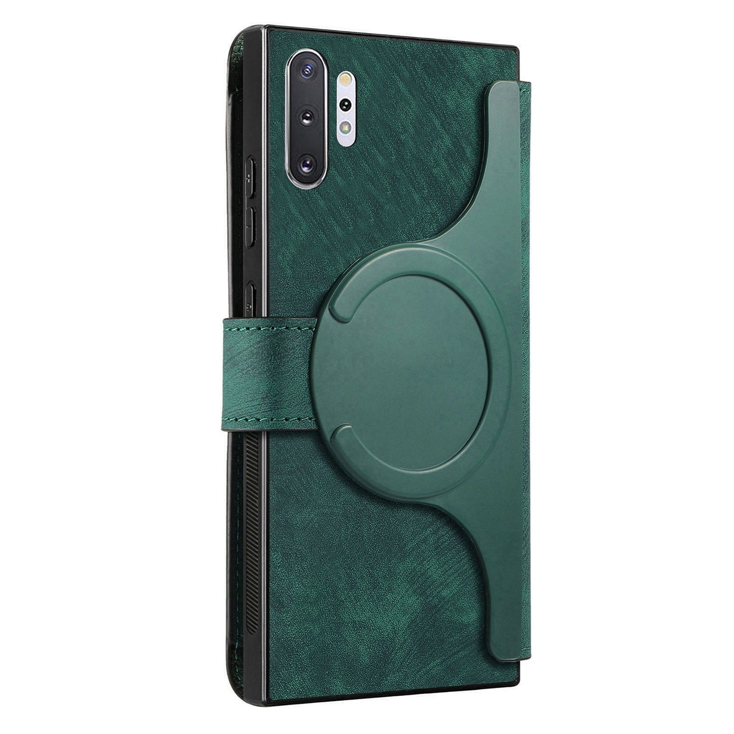 Samsung Galaxy Note10+ Retro Leather Phone Case with Enhanced MagSafe Wireless Charging, RFID Anti-theft Protection, Kickstand & Magnetic Lock Wallet Cover