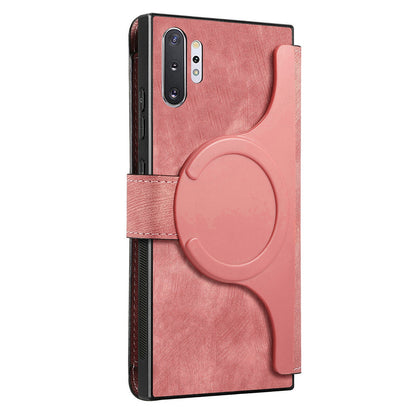 Samsung Galaxy Note10+ Retro Leather Phone Case with Enhanced MagSafe Wireless Charging, RFID Anti-theft Protection, Kickstand & Magnetic Lock Wallet Cover