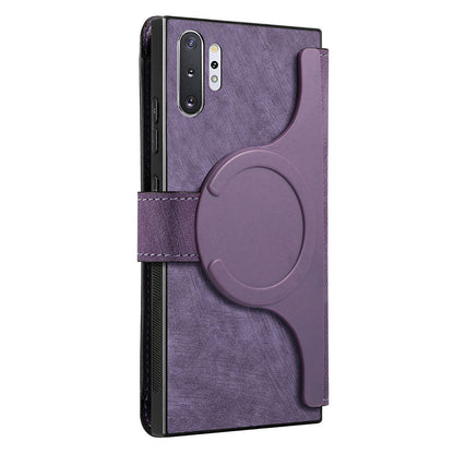 Samsung Galaxy Note10+ Retro Leather Phone Case with Enhanced MagSafe Wireless Charging, RFID Anti-theft Protection, Kickstand & Magnetic Lock Wallet Cover