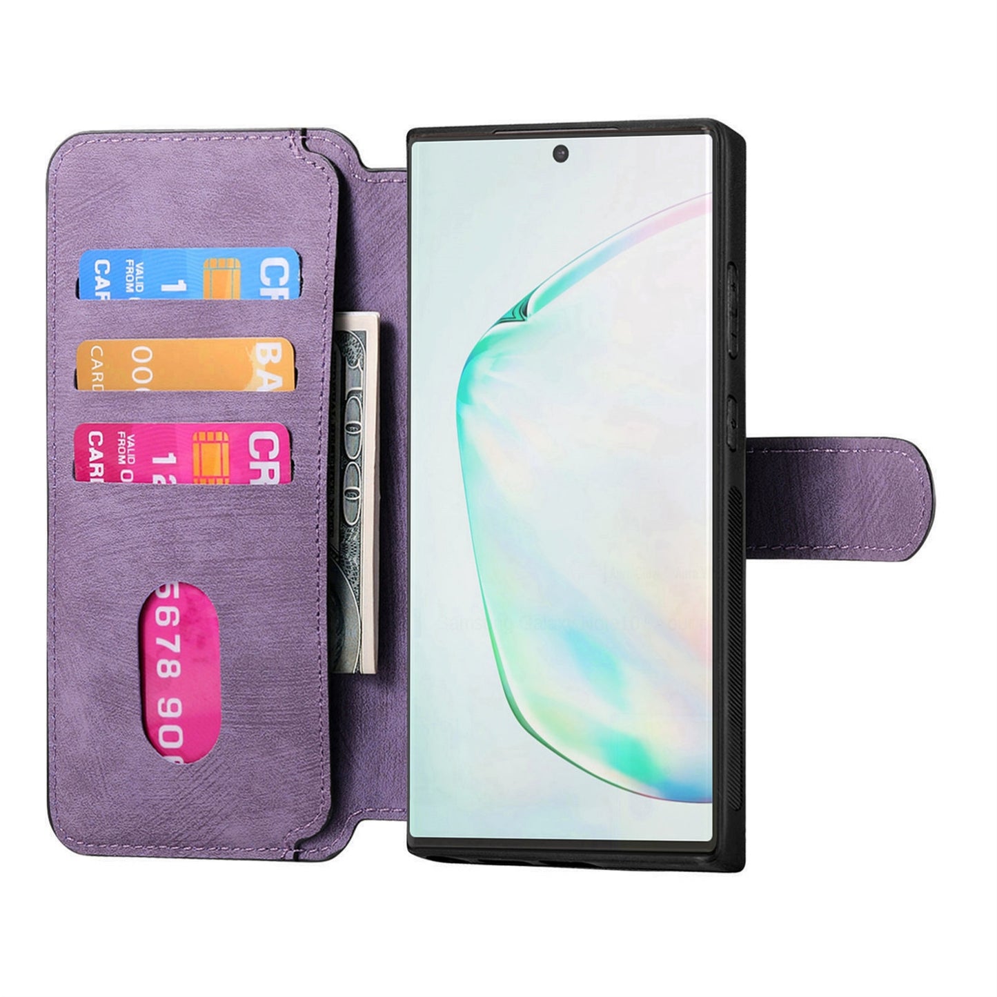 Samsung Galaxy Note10+ Retro Leather Phone Case with Enhanced MagSafe Wireless Charging, RFID Anti-theft Protection, Kickstand & Magnetic Lock Wallet Cover