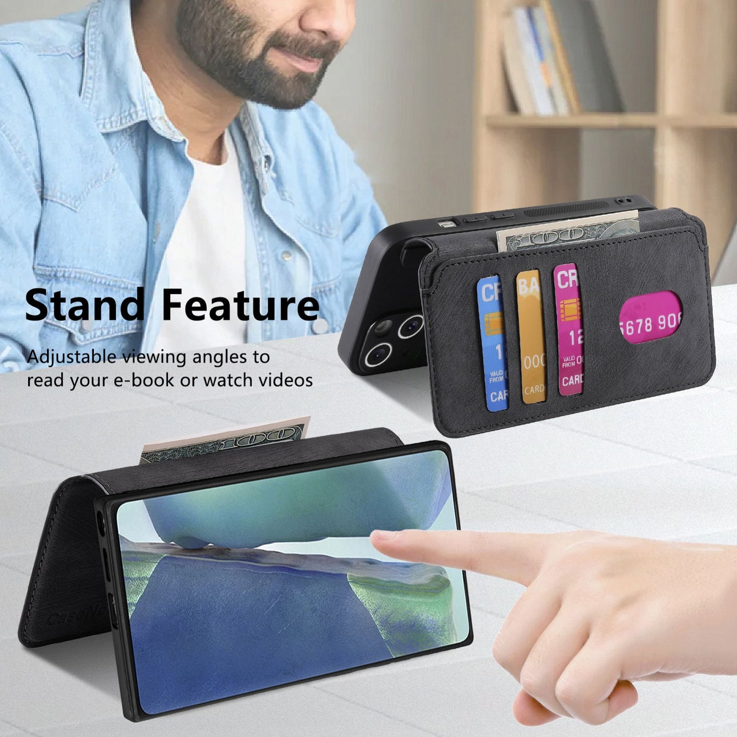 Samsung Galaxy Note20 Retro Leather Phone Case with Enhanced MagSafe Wireless Charging, RFID Anti-theft Protection, Kickstand & Magnetic Lock Wallet Cover