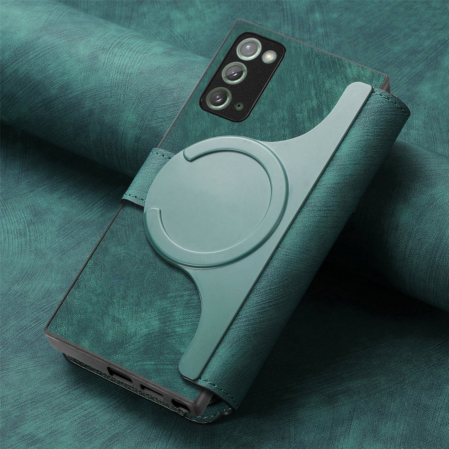 Samsung Galaxy Note20 Retro Leather Phone Case with Enhanced MagSafe Wireless Charging, RFID Anti-theft Protection, Kickstand & Magnetic Lock Wallet Cover