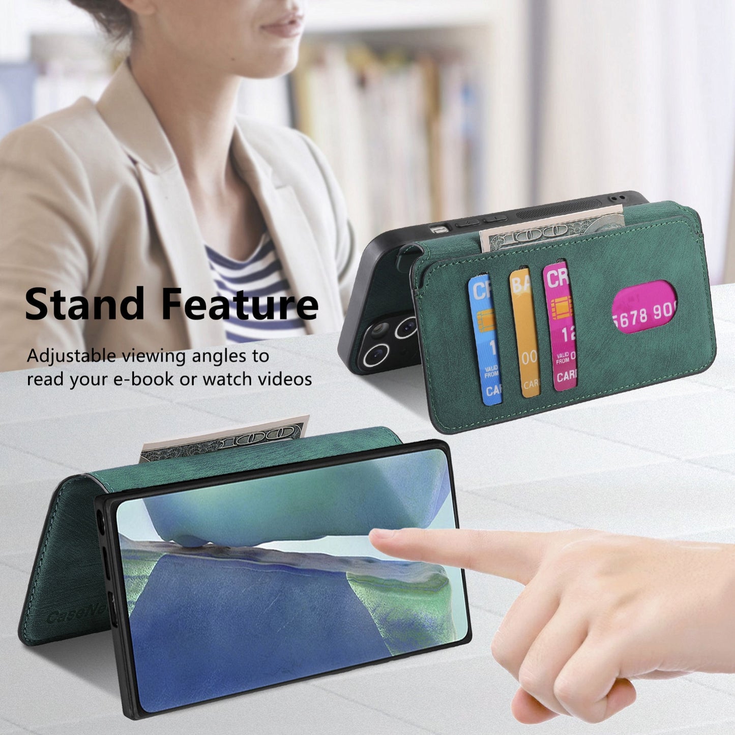 Samsung Galaxy Note20 Retro Leather Phone Case with Enhanced MagSafe Wireless Charging, RFID Anti-theft Protection, Kickstand & Magnetic Lock Wallet Cover