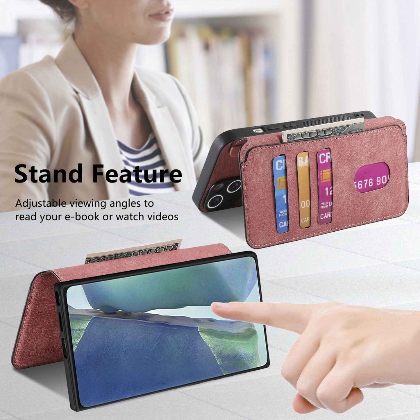 Samsung Galaxy Note20 Retro Leather Phone Case with Enhanced MagSafe Wireless Charging, RFID Anti-theft Protection, Kickstand & Magnetic Lock Wallet Cover