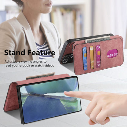 Samsung Galaxy Note20 Retro Leather Phone Case with Enhanced MagSafe Wireless Charging, RFID Anti-theft Protection, Kickstand & Magnetic Lock Wallet Cover