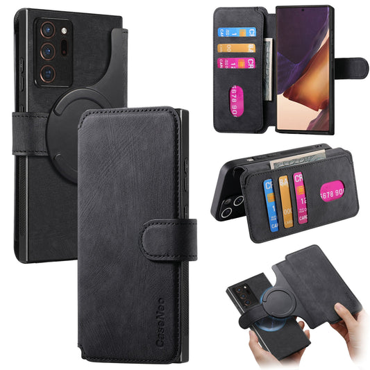Samsung Galaxy Note20 Ultra Retro Leather Phone Case with Enhanced MagSafe Wireless Charging, RFID Anti-theft Protection, Kickstand & Magnetic Lock Wallet Cover