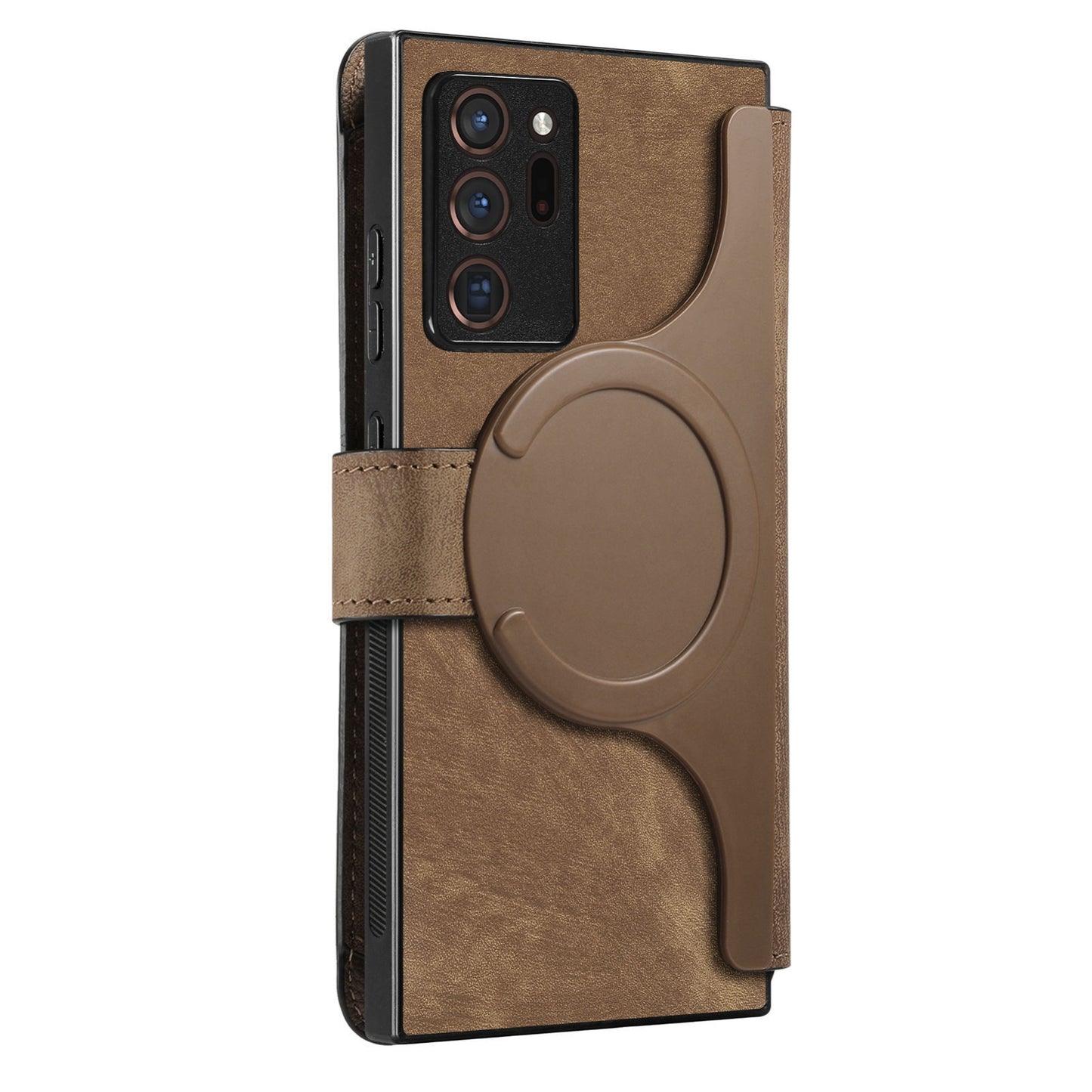 Samsung Galaxy Note20 Ultra Retro Leather Phone Case with Enhanced MagSafe Wireless Charging, RFID Anti-theft Protection, Kickstand & Magnetic Lock Wallet Cover