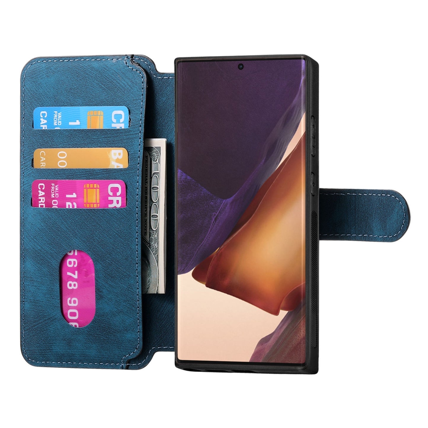 Samsung Galaxy Note20 Ultra Retro Leather Phone Case with Enhanced MagSafe Wireless Charging, RFID Anti-theft Protection, Kickstand & Magnetic Lock Wallet Cover