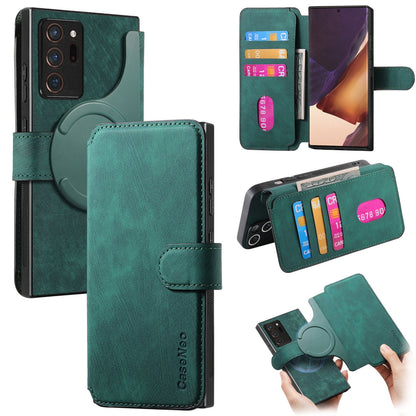 Samsung Galaxy Note20 Ultra Retro Leather Phone Case with Enhanced MagSafe Wireless Charging, RFID Anti-theft Protection, Kickstand & Magnetic Lock Wallet Cover