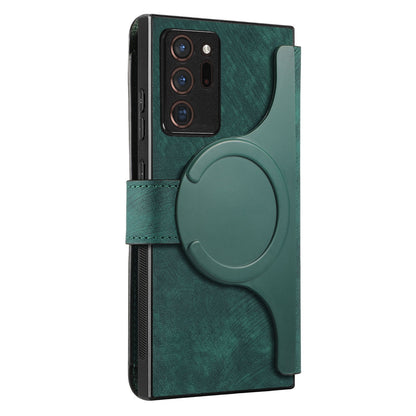 Samsung Galaxy Note20 Ultra Retro Leather Phone Case with Enhanced MagSafe Wireless Charging, RFID Anti-theft Protection, Kickstand & Magnetic Lock Wallet Cover