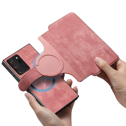 Samsung Galaxy Note20 Ultra Retro Leather Phone Case with Enhanced MagSafe Wireless Charging, RFID Anti-theft Protection, Kickstand & Magnetic Lock Wallet Cover