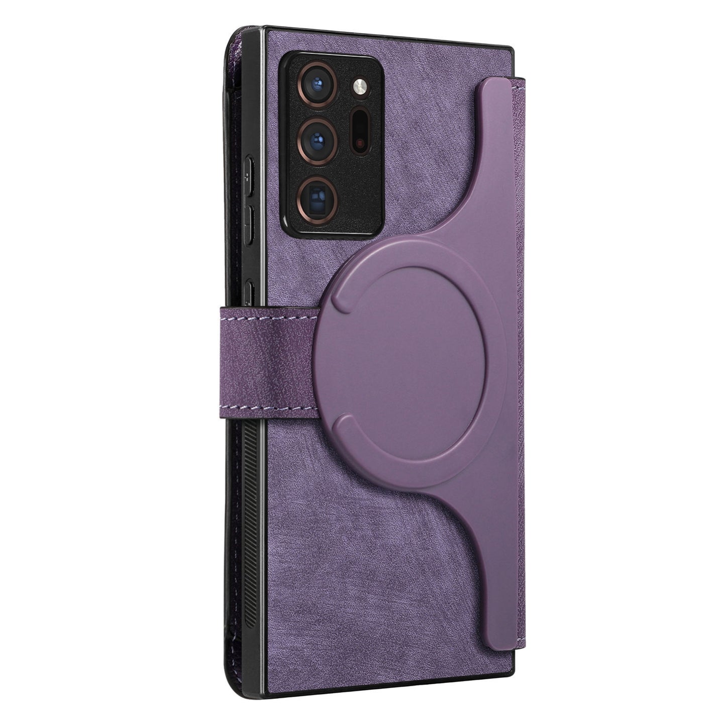 Samsung Galaxy Note20 Ultra Retro Leather Phone Case with Enhanced MagSafe Wireless Charging, RFID Anti-theft Protection, Kickstand & Magnetic Lock Wallet Cover