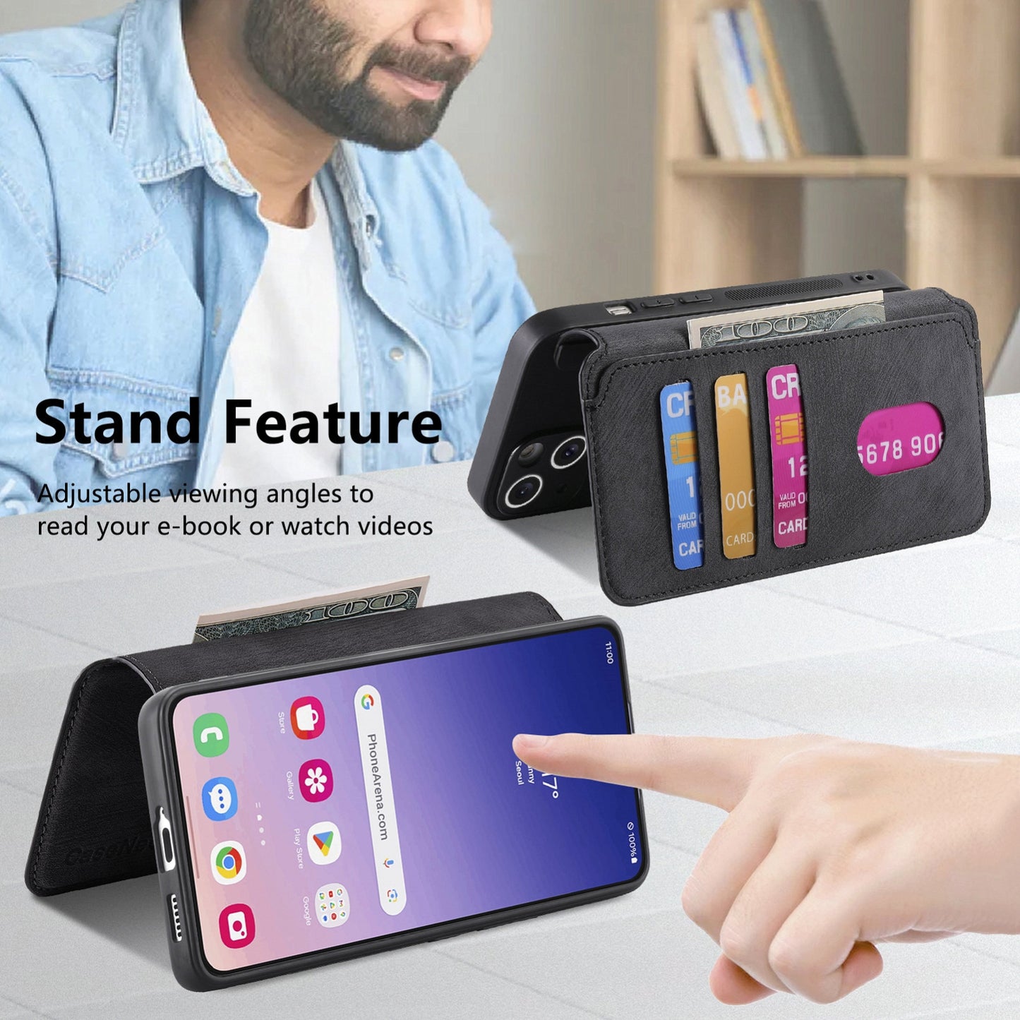 Samsung Galaxy S24 FE 5G Retro Leather Phone Case with Enhanced MagSafe Wireless Charging, RFID Anti-theft Protection, Kickstand & Magnetic Lock Wallet Cover