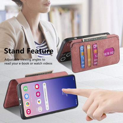 Samsung Galaxy S24 FE 5G Retro Leather Phone Case with Enhanced MagSafe Wireless Charging, RFID Anti-theft Protection, Kickstand & Magnetic Lock Wallet Cover