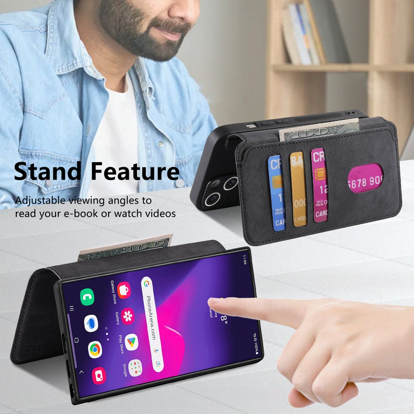 Samsung Galaxy S24 Ultra 5G Retro Leather Phone Case with Enhanced MagSafe Wireless Charging, RFID Anti-theft Protection, Kickstand & Magnetic Lock Wallet Cover