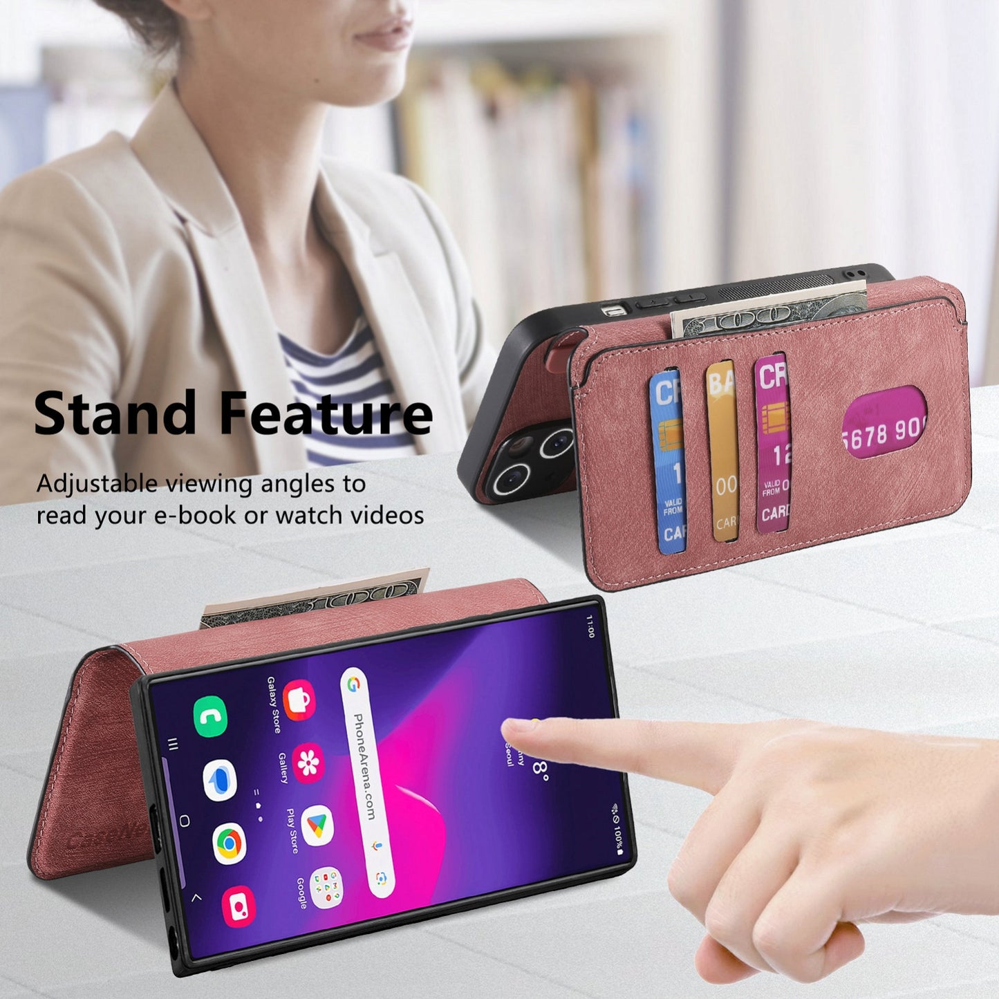 Samsung Galaxy S24 Ultra 5G Retro Leather Phone Case with Enhanced MagSafe Wireless Charging, RFID Anti-theft Protection, Kickstand & Magnetic Lock Wallet Cover