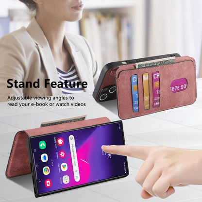 Samsung Galaxy S24 Ultra 5G Retro Leather Phone Case with Enhanced MagSafe Wireless Charging, RFID Anti-theft Protection, Kickstand & Magnetic Lock Wallet Cover