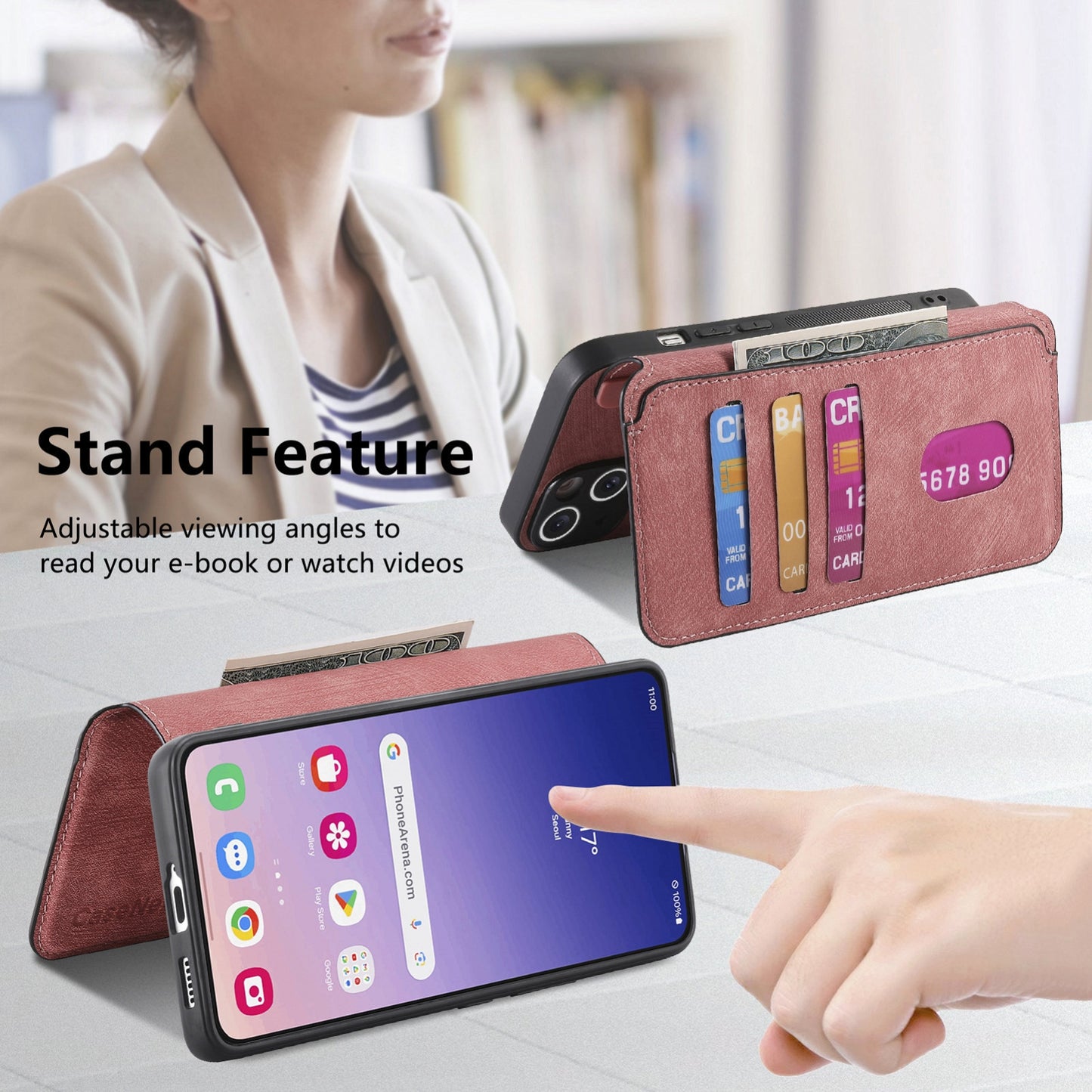 Samsung Galaxy S24 5G Retro Leather Phone Case with Enhanced MagSafe Wireless Charging, RFID Anti-theft Protection, Kickstand & Magnetic Lock Wallet Cover