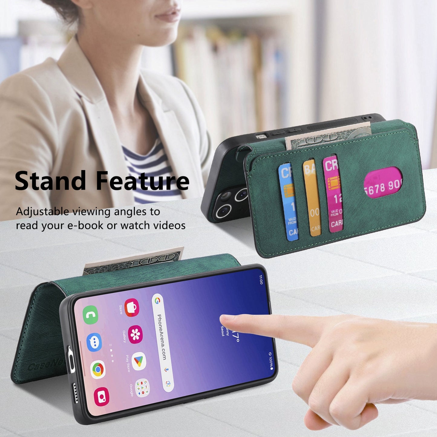 Samsung Galaxy S23 FE 5G Retro Leather Phone Case with Enhanced MagSafe Wireless Charging, RFID Anti-theft Protection, Kickstand & Magnetic Lock Wallet Cover