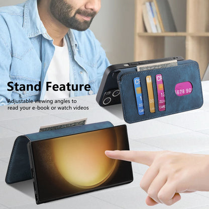 Samsung Galaxy S23 Ultra 5G Retro Leather Phone Case with Enhanced MagSafe Wireless Charging, RFID Anti-theft Protection, Kickstand & Magnetic Lock Wallet Cover