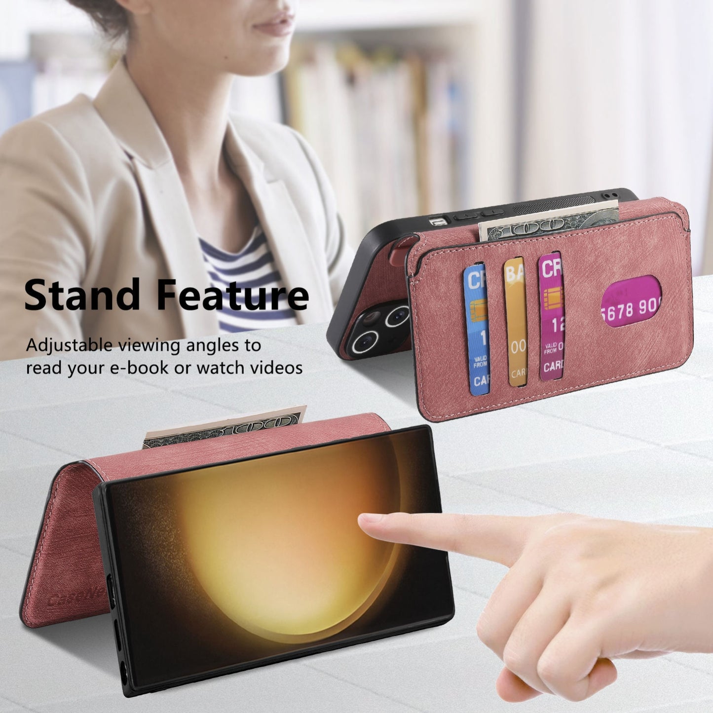 Samsung Galaxy S23 Ultra 5G Retro Leather Phone Case with Enhanced MagSafe Wireless Charging, RFID Anti-theft Protection, Kickstand & Magnetic Lock Wallet Cover