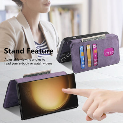 Samsung Galaxy S23 Ultra 5G Retro Leather Phone Case with Enhanced MagSafe Wireless Charging, RFID Anti-theft Protection, Kickstand & Magnetic Lock Wallet Cover