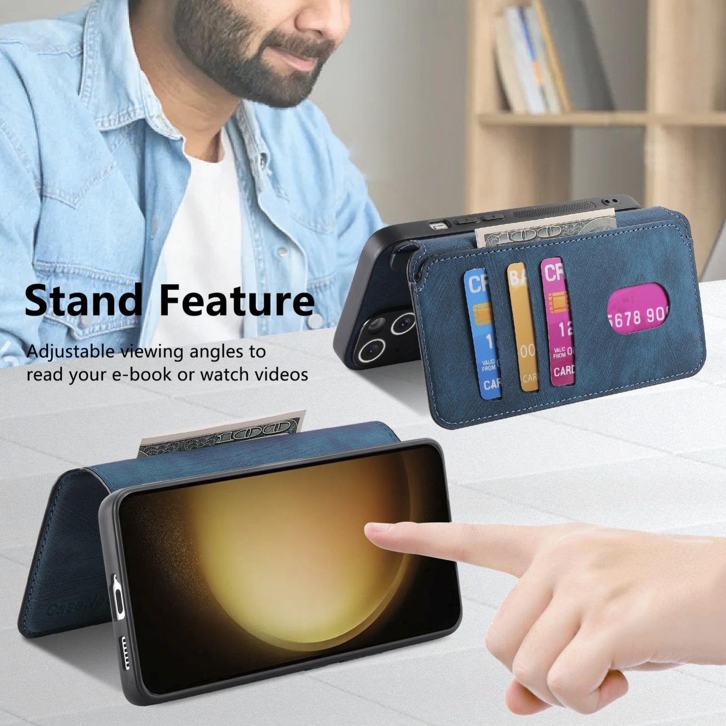 Samsung Galaxy S23+ 5G Retro Leather Phone Case with Enhanced MagSafe Wireless Charging, RFID Anti-theft Protection, Kickstand & Magnetic Lock Wallet Cover