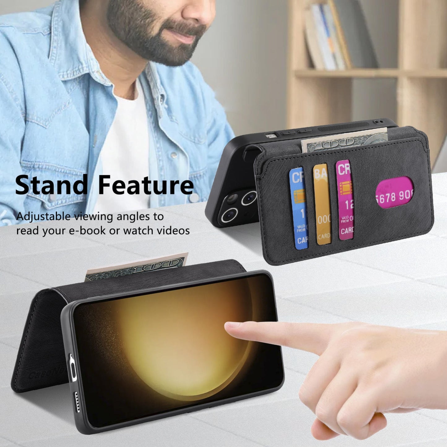 Samsung Galaxy S23 5G Retro Leather Phone Case with Enhanced MagSafe Wireless Charging, RFID Anti-theft Protection, Kickstand & Magnetic Lock Wallet Cover