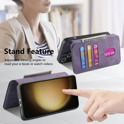 Samsung Galaxy S23 5G Retro Leather Phone Case with Enhanced MagSafe Wireless Charging, RFID Anti-theft Protection, Kickstand & Magnetic Lock Wallet Cover