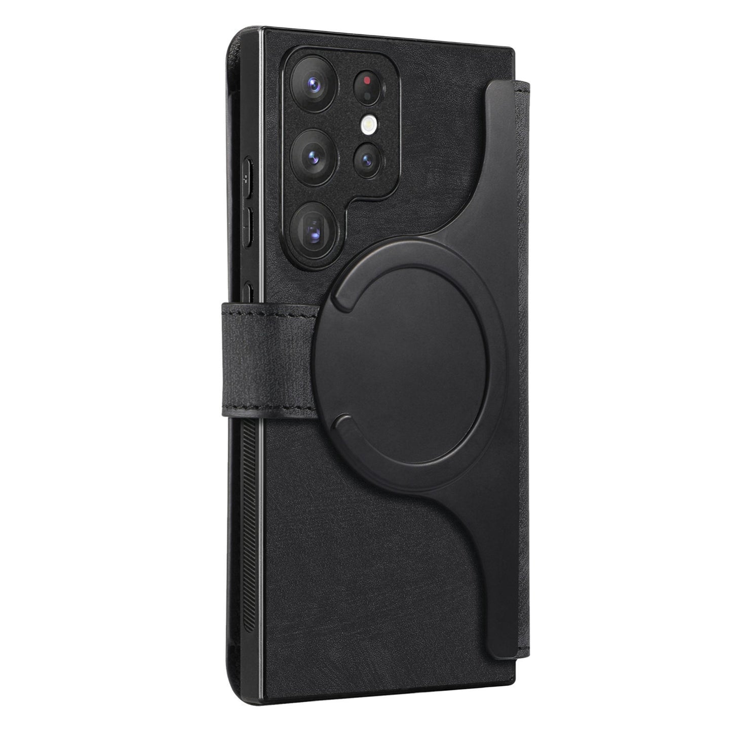 Samsung Galaxy S22 Ultra 5G Retro Leather Phone Case with Enhanced MagSafe Wireless Charging, RFID Anti-theft Protection, Kickstand & Magnetic Lock Wallet Cover