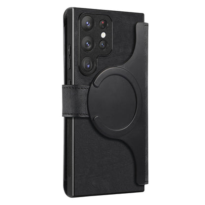 Samsung Galaxy S22 Ultra 5G Retro Leather Phone Case with Enhanced MagSafe Wireless Charging, RFID Anti-theft Protection, Kickstand & Magnetic Lock Wallet Cover