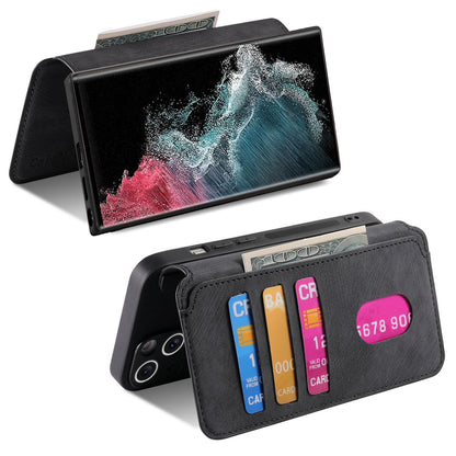 Samsung Galaxy S22 Ultra 5G Retro Leather Phone Case with Enhanced MagSafe Wireless Charging, RFID Anti-theft Protection, Kickstand & Magnetic Lock Wallet Cover