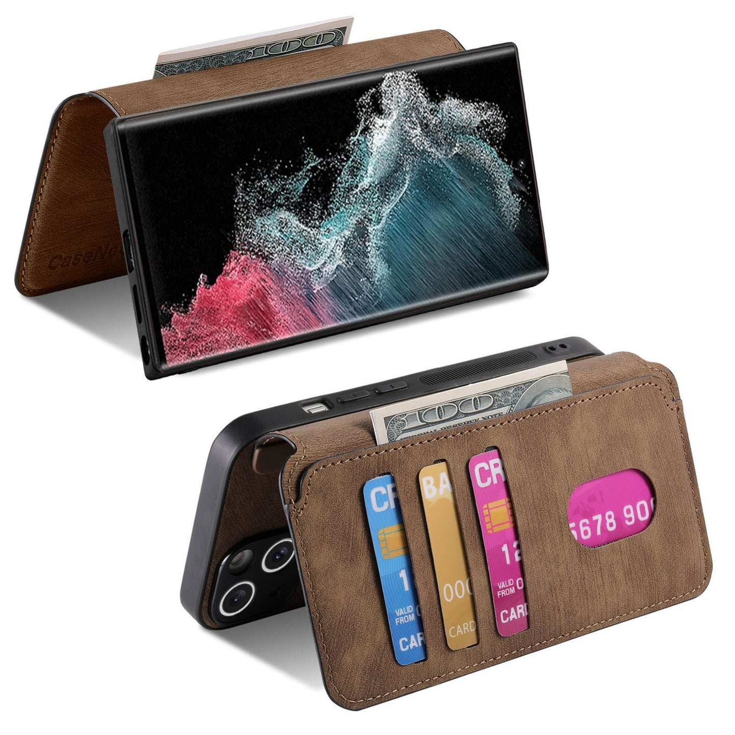 Samsung Galaxy S22 Ultra 5G Retro Leather Phone Case with Enhanced MagSafe Wireless Charging, RFID Anti-theft Protection, Kickstand & Magnetic Lock Wallet Cover