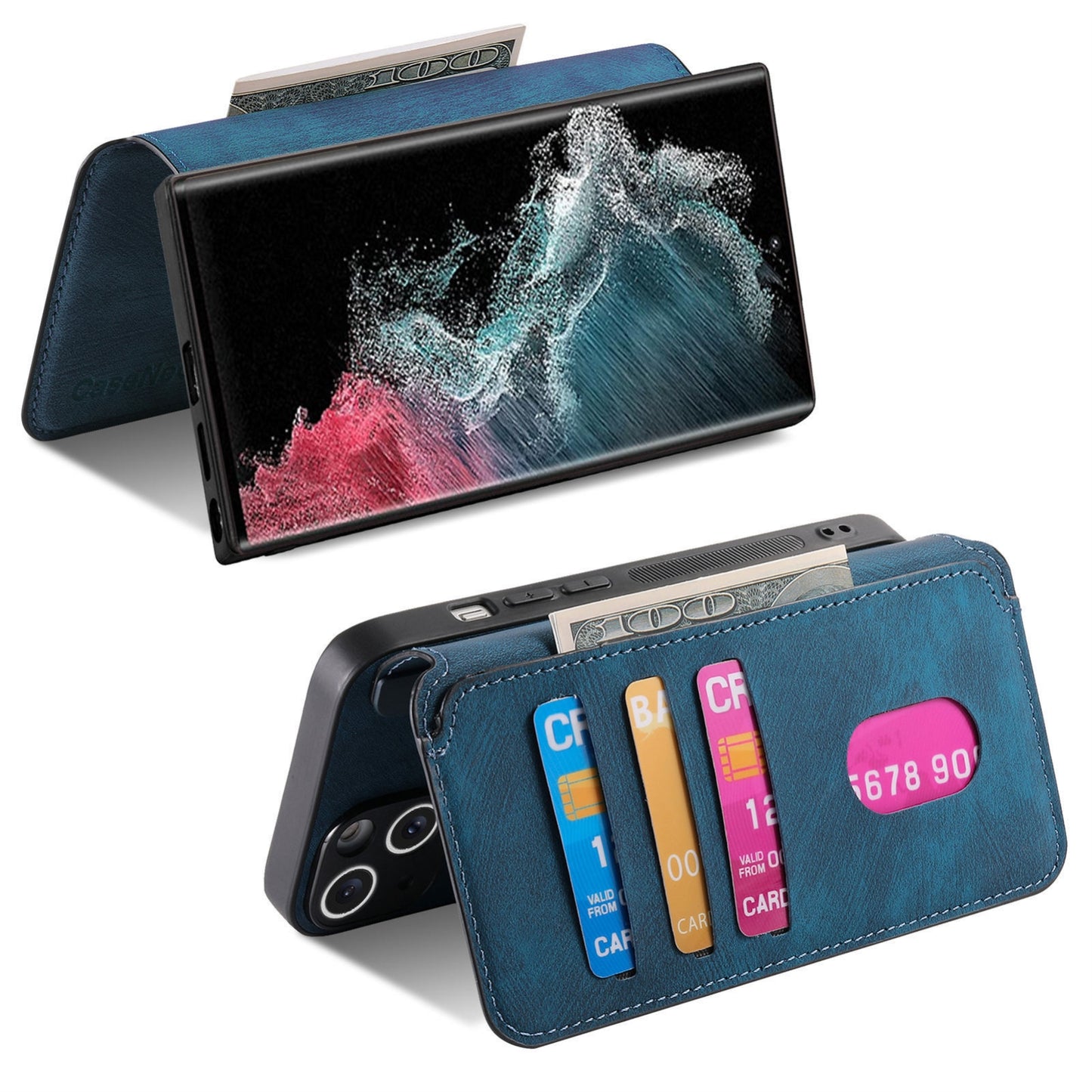 Samsung Galaxy S22 Ultra 5G Retro Leather Phone Case with Enhanced MagSafe Wireless Charging, RFID Anti-theft Protection, Kickstand & Magnetic Lock Wallet Cover