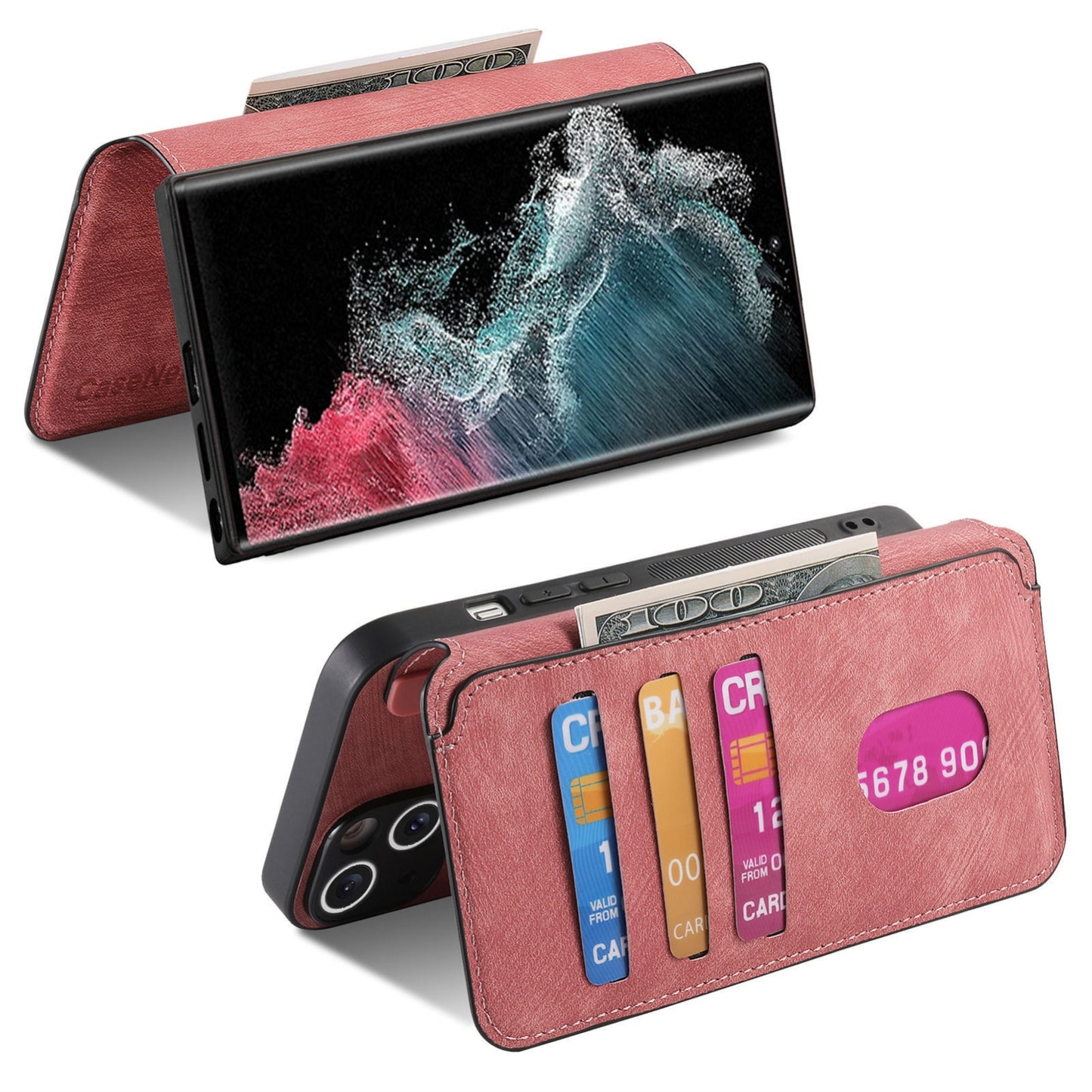 Samsung Galaxy S22 Ultra 5G Retro Leather Phone Case with Enhanced MagSafe Wireless Charging, RFID Anti-theft Protection, Kickstand & Magnetic Lock Wallet Cover