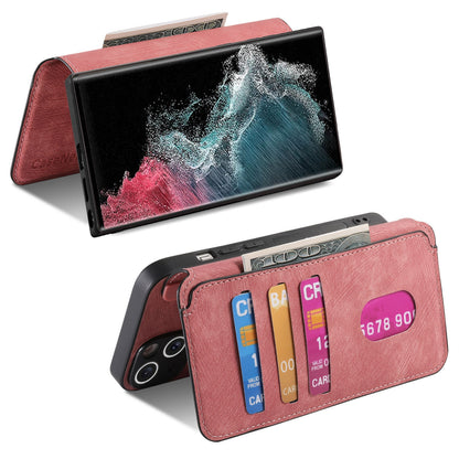 Samsung Galaxy S22 Ultra 5G Retro Leather Phone Case with Enhanced MagSafe Wireless Charging, RFID Anti-theft Protection, Kickstand & Magnetic Lock Wallet Cover