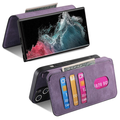 Samsung Galaxy S22 Ultra 5G Retro Leather Phone Case with Enhanced MagSafe Wireless Charging, RFID Anti-theft Protection, Kickstand & Magnetic Lock Wallet Cover