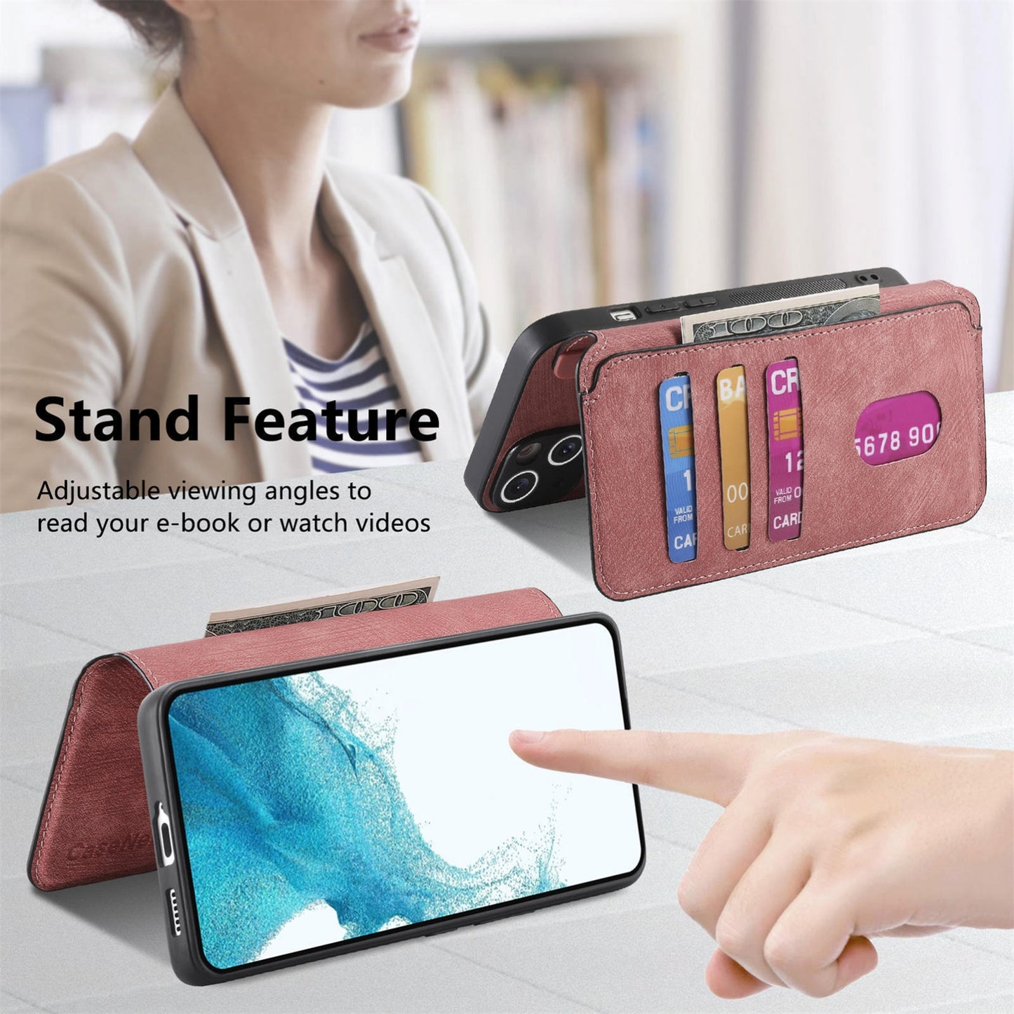 Samsung Galaxy S21 FE 5G Retro Leather Phone Case with Enhanced MagSafe Wireless Charging, RFID Anti-theft Protection, Kickstand & Magnetic Lock Wallet Cover