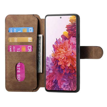 Samsung Galaxy S20 FE Retro Leather Phone Case with Enhanced MagSafe Wireless Charging, RFID Anti-theft Protection, Kickstand & Magnetic Lock Wallet Cover
