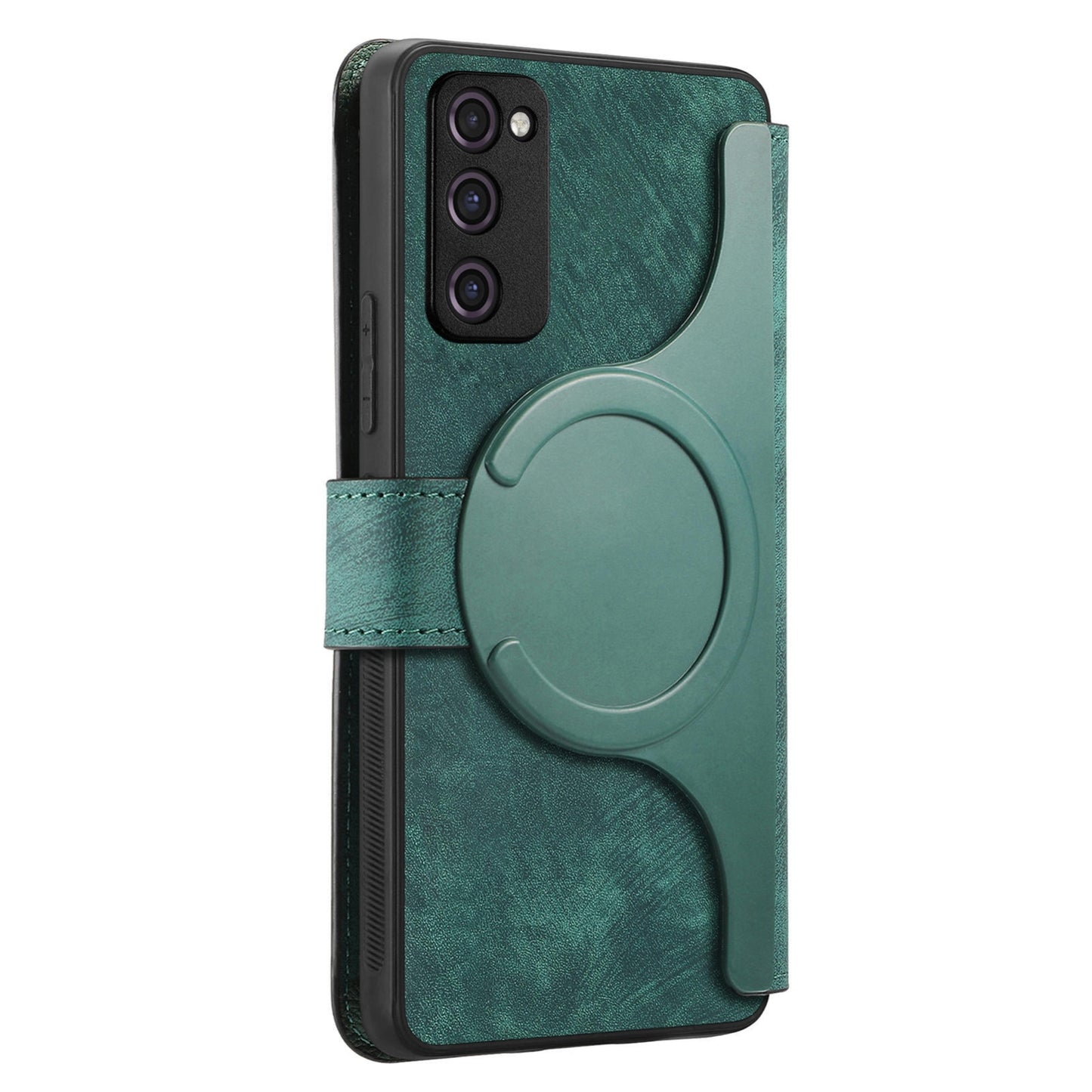 Samsung Galaxy S20 FE Retro Leather Phone Case with Enhanced MagSafe Wireless Charging, RFID Anti-theft Protection, Kickstand & Magnetic Lock Wallet Cover