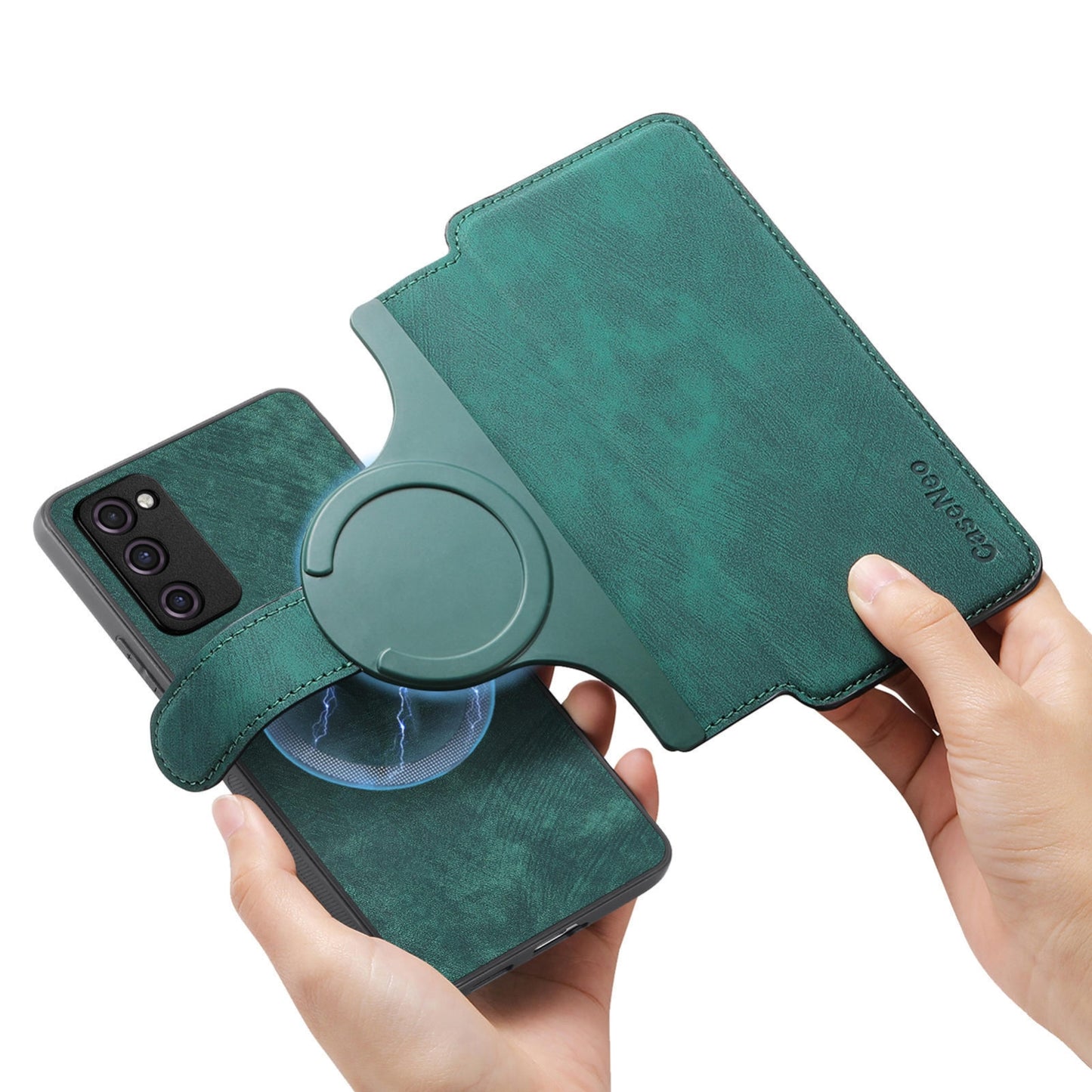 Samsung Galaxy S20 FE Retro Leather Phone Case with Enhanced MagSafe Wireless Charging, RFID Anti-theft Protection, Kickstand & Magnetic Lock Wallet Cover