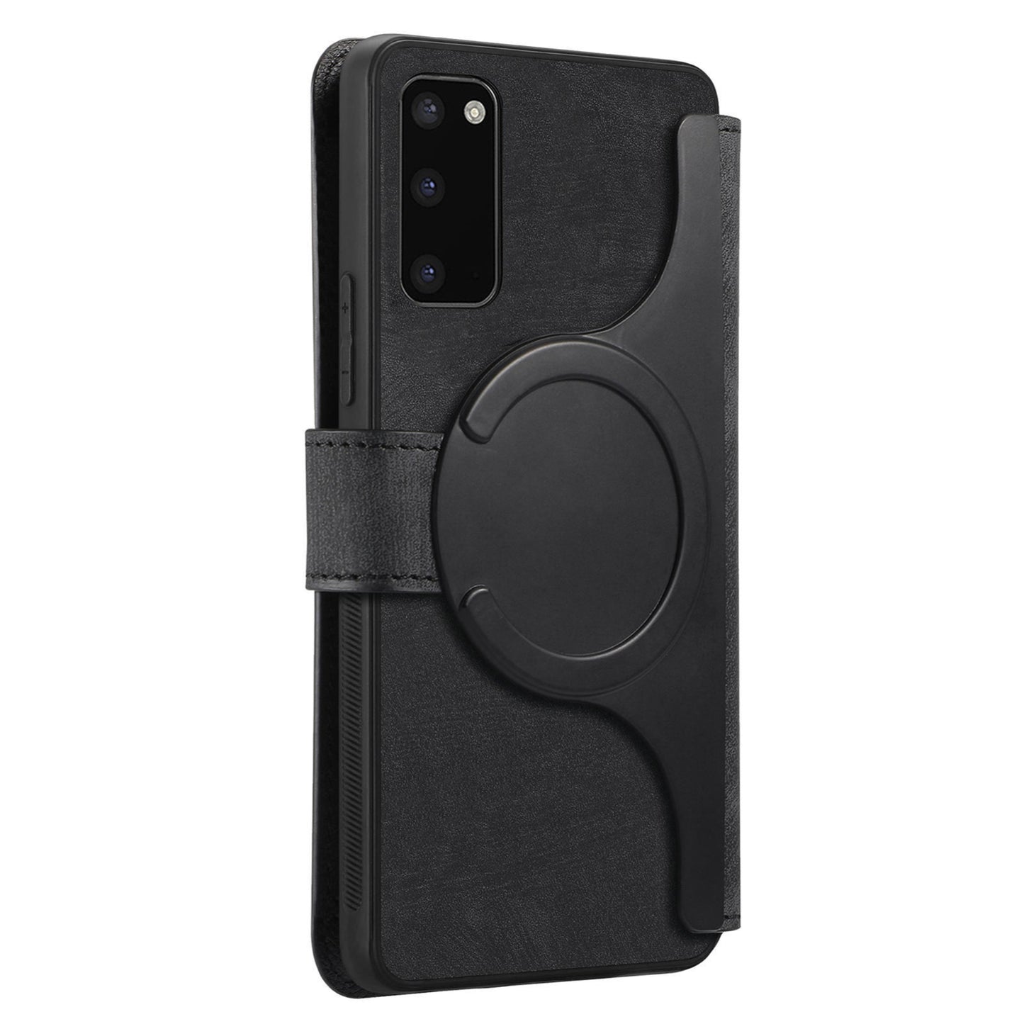 Samsung Galaxy S20+ Retro Leather Phone Case with Enhanced MagSafe Wireless Charging, RFID Anti-theft Protection, Kickstand & Magnetic Lock Wallet Cover