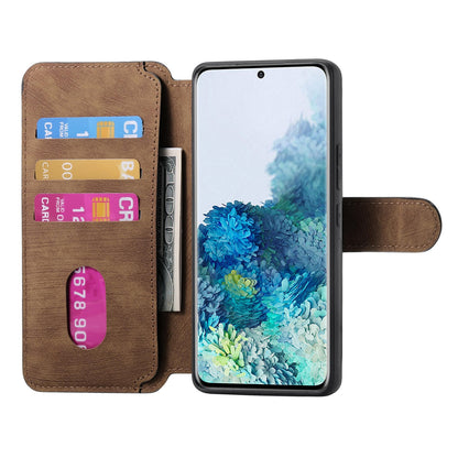 Samsung Galaxy S20 Retro Leather Phone Case with Enhanced MagSafe Wireless Charging, RFID Anti-theft Protection, Kickstand & Magnetic Lock Wallet Cover